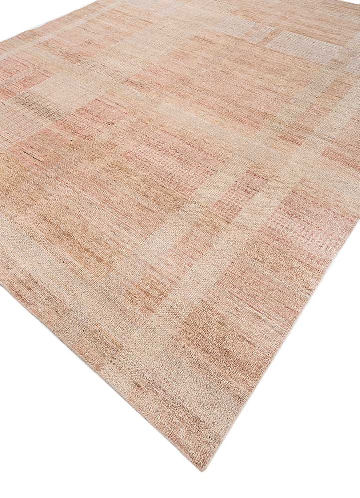 blythe beige and brown afghan wool Hand Knotted Rug - FloorShot