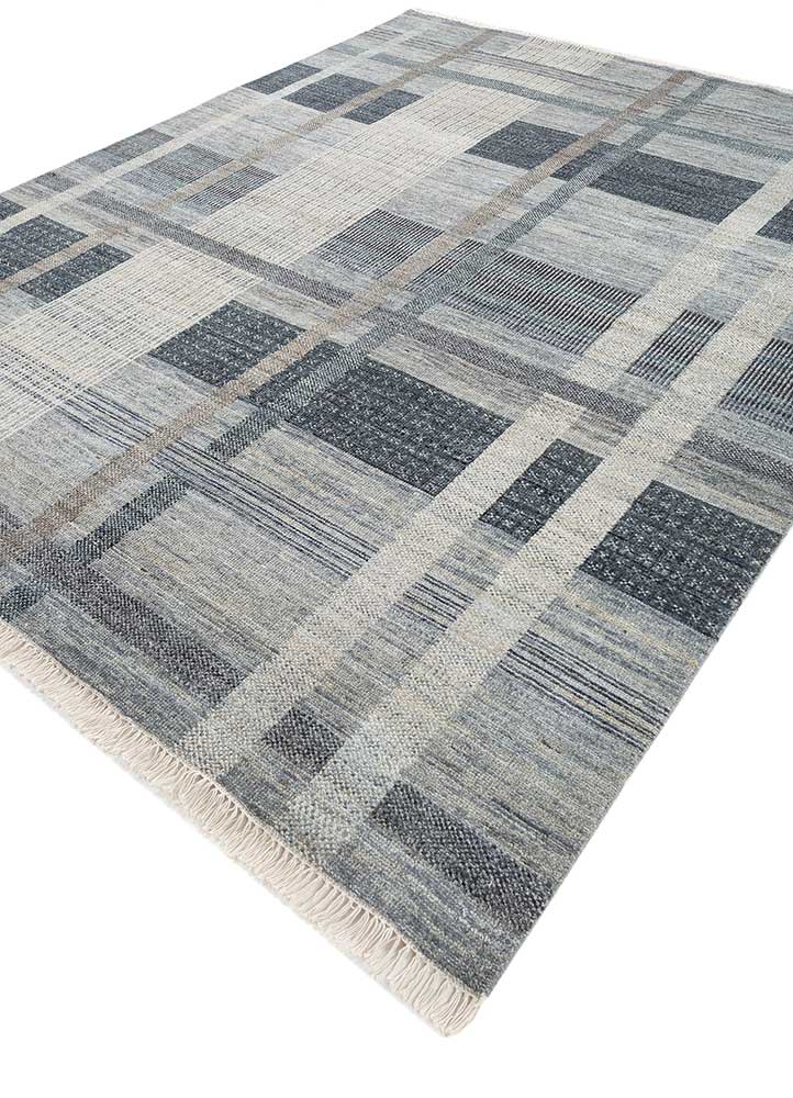 blythe blue afghan wool Hand Knotted Rug - FloorShot