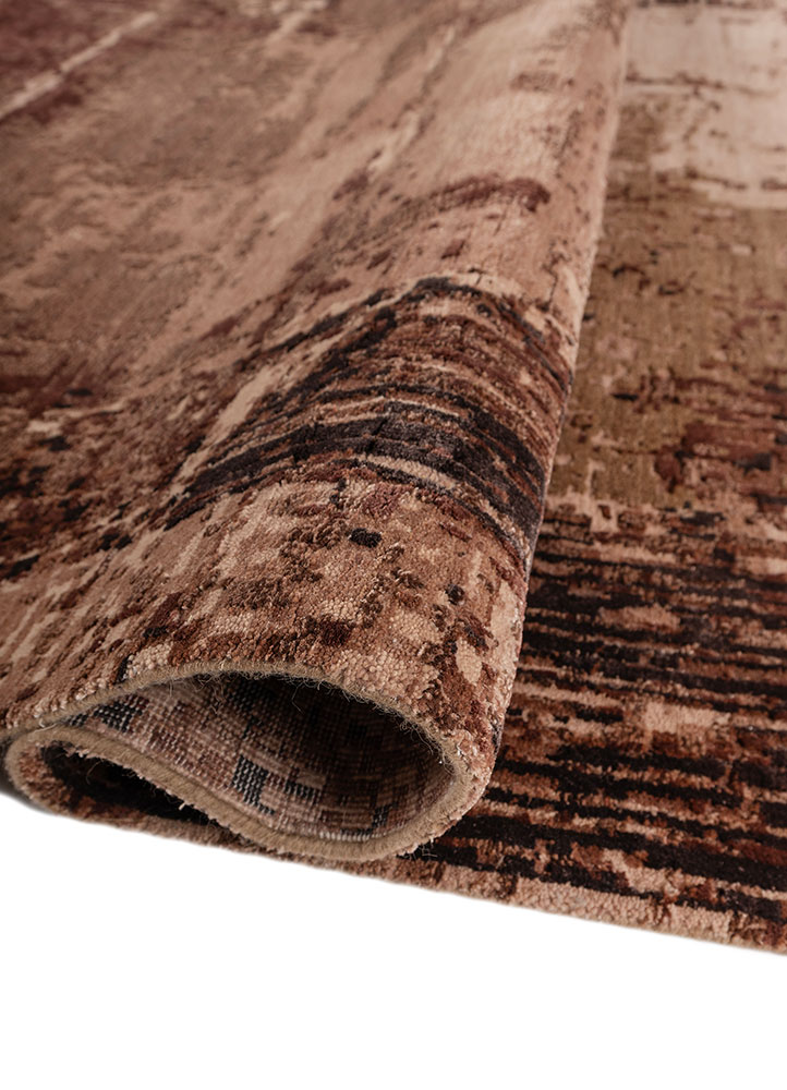 tattvam red and orange wool and bamboo silk Hand Knotted Rug - FloorShot tattvam red and orange wool and bamboo silk Hand Knotted Rug - FloorShot