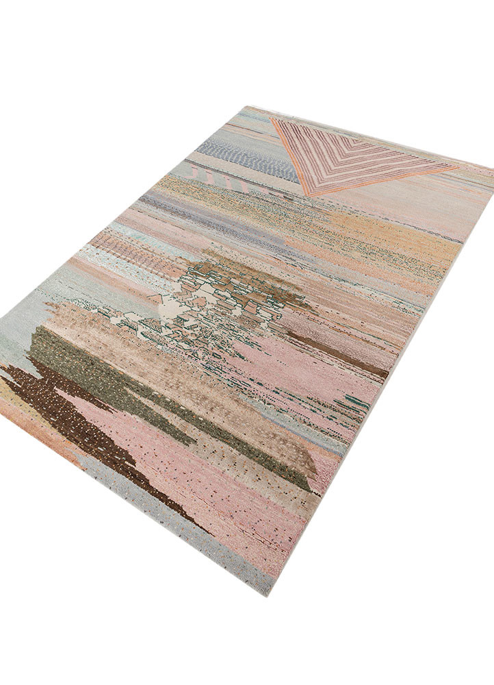 manchaha blue wool and bamboo silk Hand Knotted Rug - FloorShot manchaha blue wool and bamboo silk Hand Knotted Rug - FloorShot