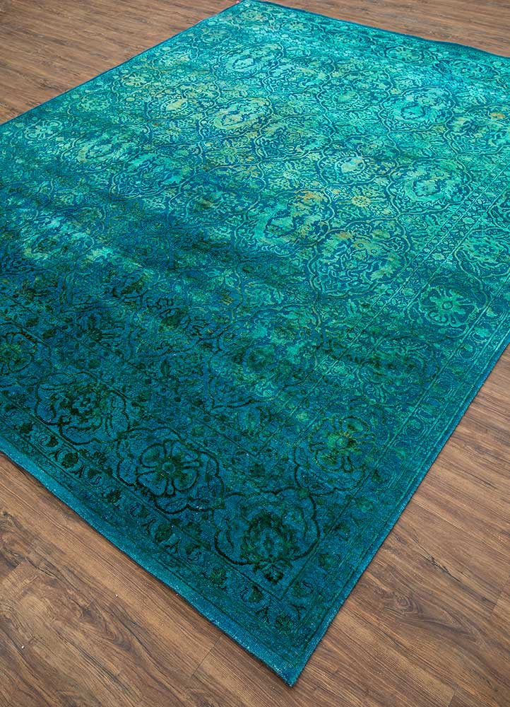 lacuna blue wool and silk Hand Knotted Rug - FloorShot lacuna blue wool and silk Hand Knotted Rug - FloorShot