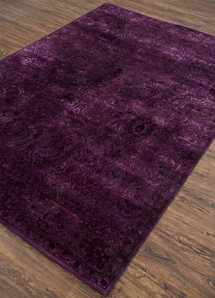 lacuna pink and purple wool and silk Hand Knotted Rug - FloorShot lacuna pink and purple wool and silk Hand Knotted Rug - FloorShot