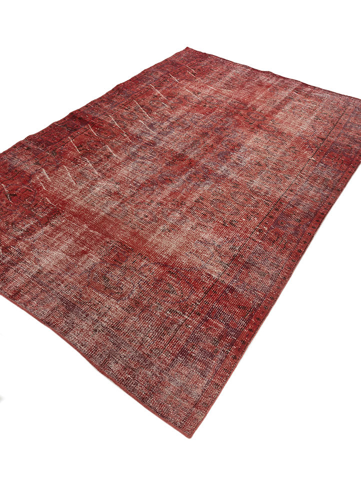 vintage red and orange wool Hand Knotted Rug - FloorShot vintage red and orange wool Hand Knotted Rug - FloorShot