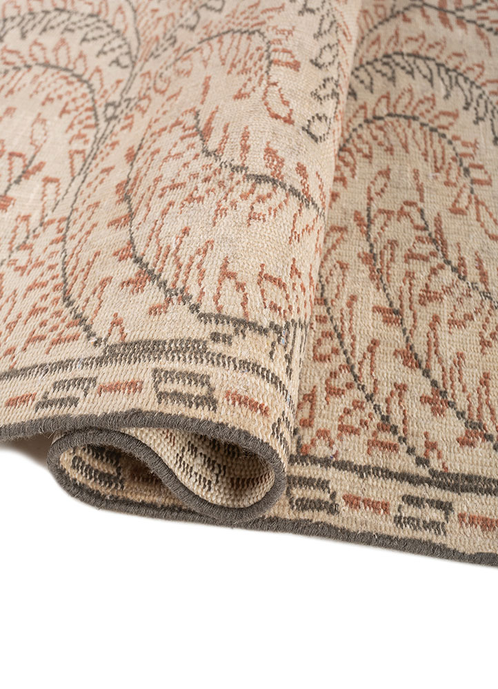 vintage pink and purple wool Hand Knotted Rug - FloorShot