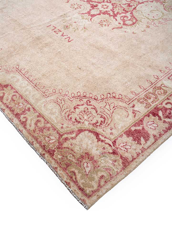 vintage red and orange wool Hand Knotted Rug - FloorShot