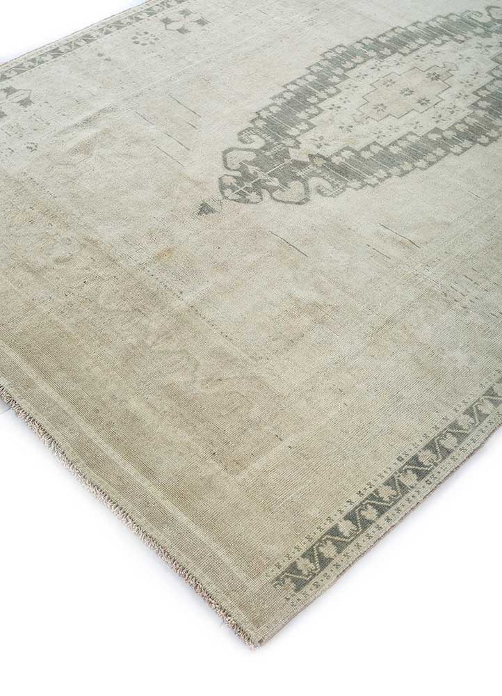 vintage beige and brown wool Hand Knotted Rug - FloorShot vintage beige and brown wool Hand Knotted Rug - FloorShot