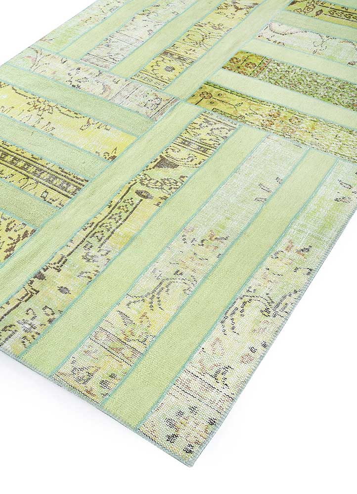 provenance green wool Hand Knotted Rug - FloorShot