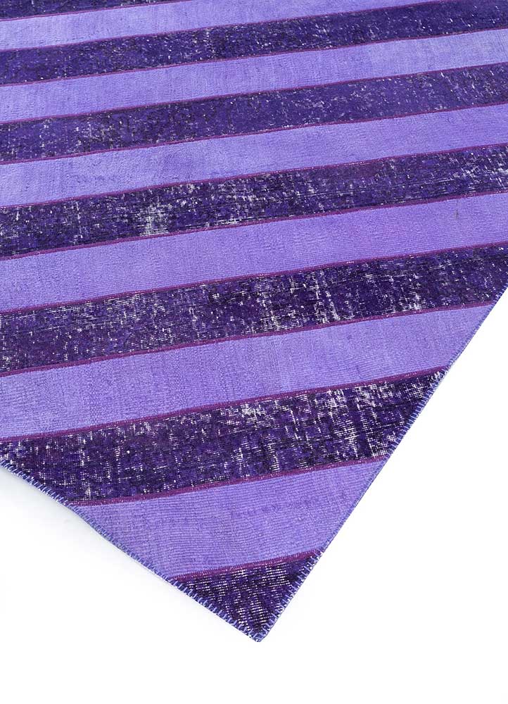 provenance pink and purple wool Hand Knotted Rug - FloorShot