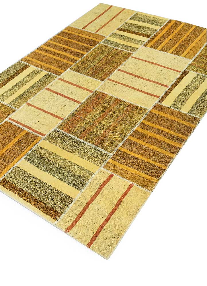 provenance gold wool Hand Knotted Rug - FloorShot