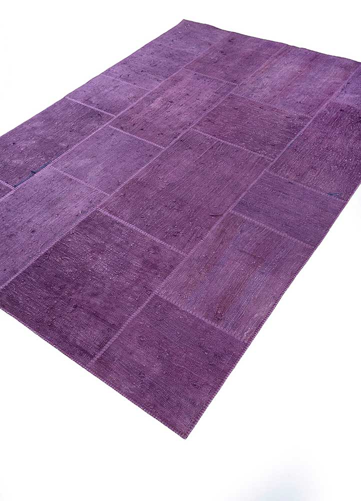provenance pink and purple wool Hand Knotted Rug - FloorShot