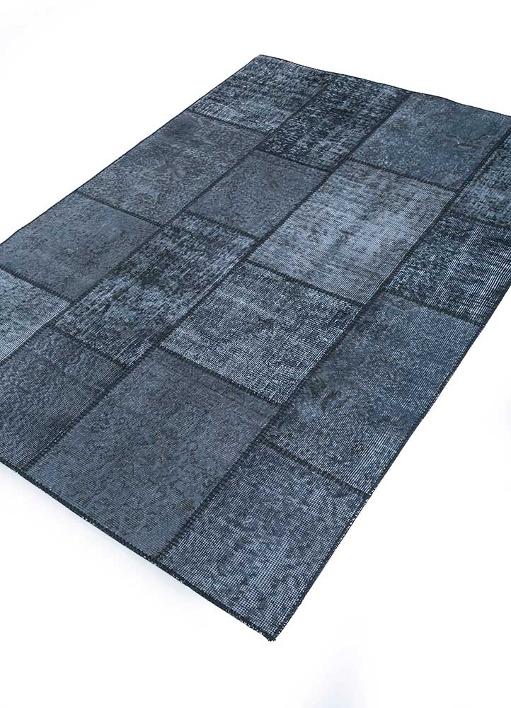 provenance grey and black wool Hand Knotted Rug - FloorShot