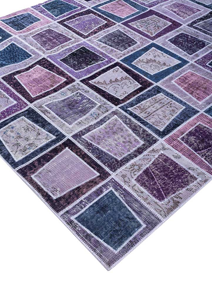 provenance pink and purple wool Hand Knotted Rug - FloorShot