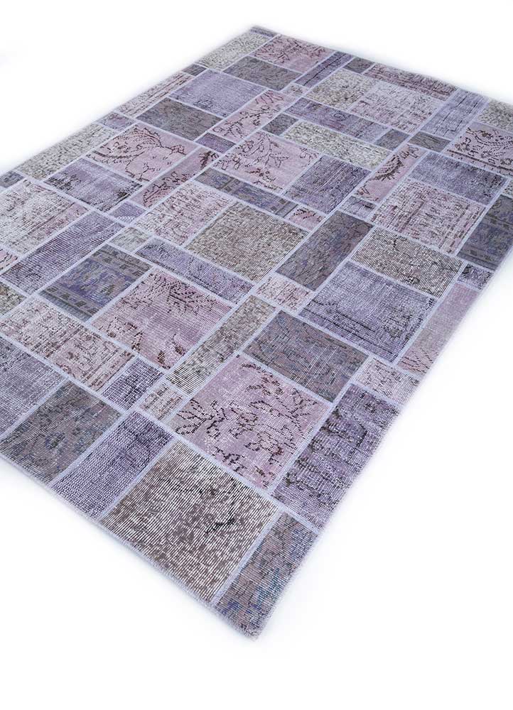 provenance pink and purple wool Hand Knotted Rug - FloorShot