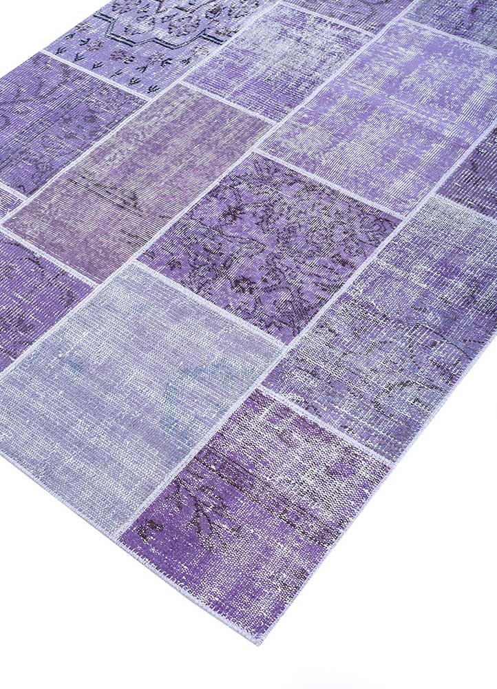 provenance pink and purple wool Hand Knotted Rug - FloorShot