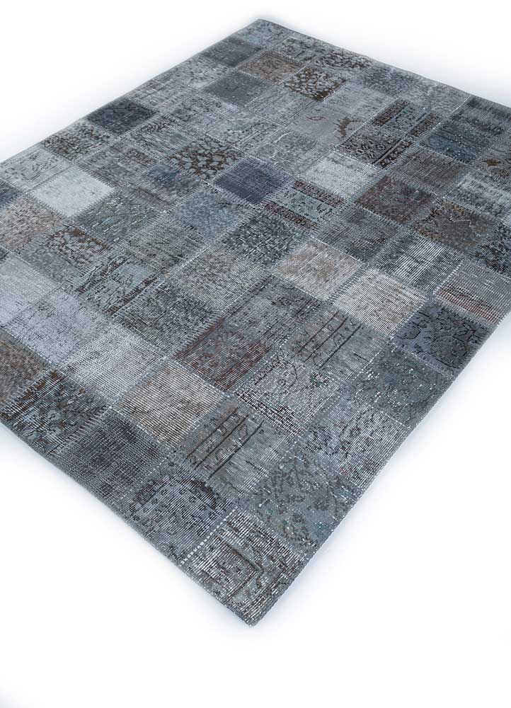 provenance grey and black wool Hand Knotted Rug - FloorShot