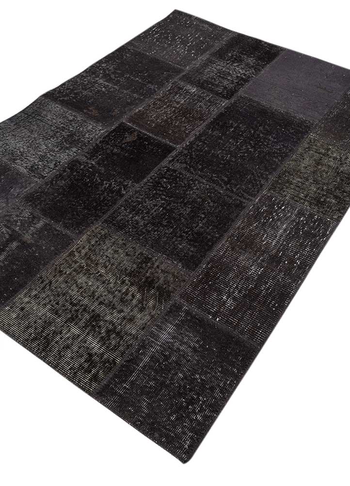 provenance grey and black wool Hand Knotted Rug - FloorShot