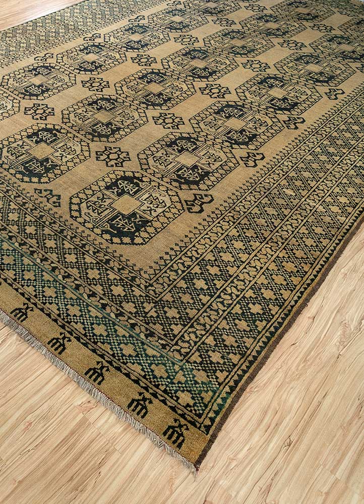 kiaan gold wool Hand Knotted Rug - FloorShot