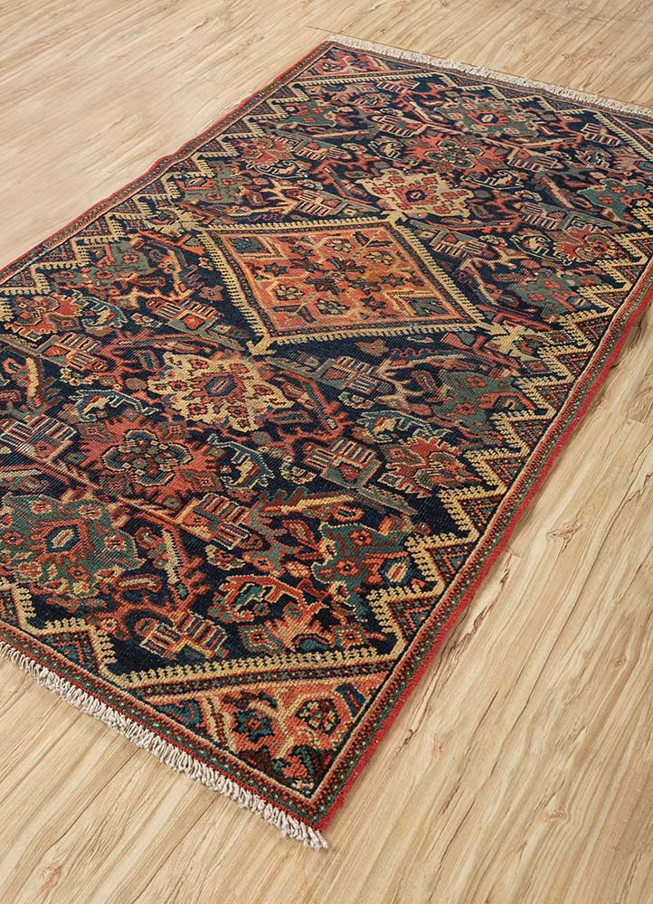 aalam gold wool Hand Knotted Rug - FloorShot