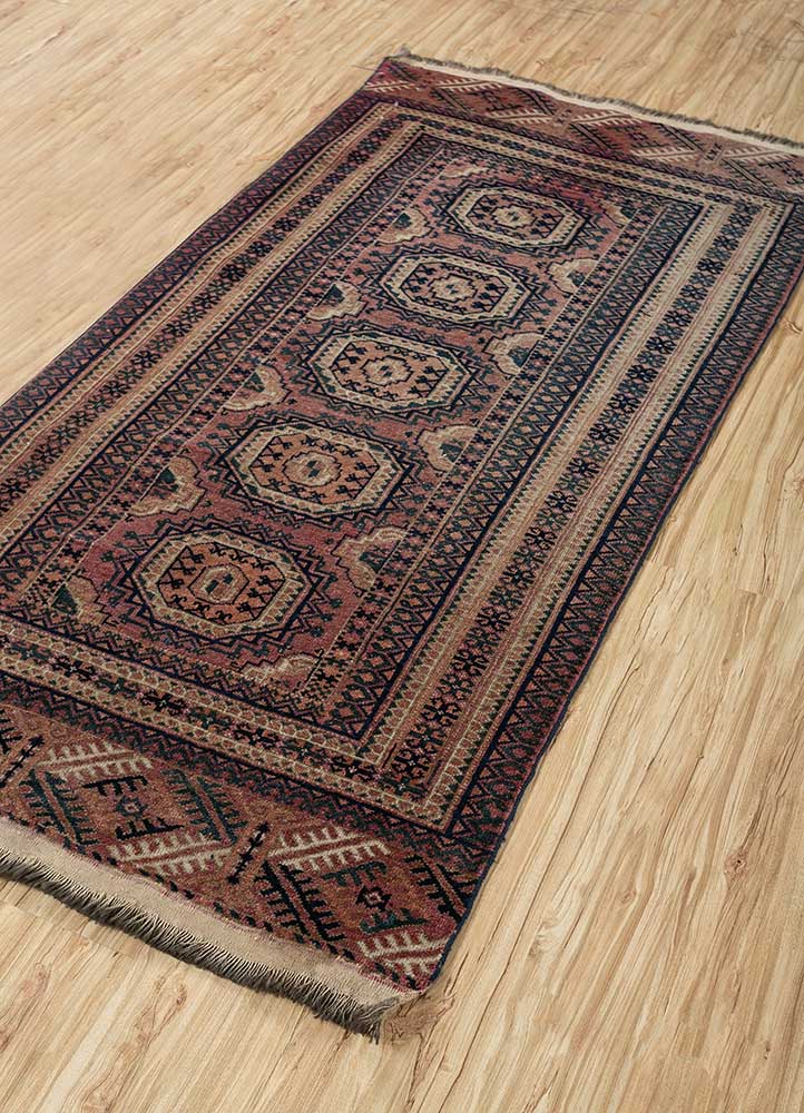 kiaan red and orange wool Hand Knotted Rug - FloorShot