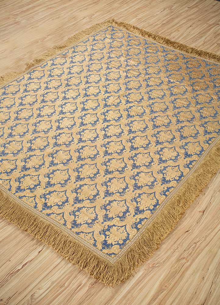 bespoke sile blue polyester Hand Loom Rug - FloorShot