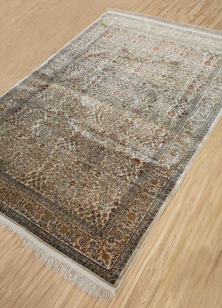 gulmarg gold silk Hand Knotted Rug - FloorShot