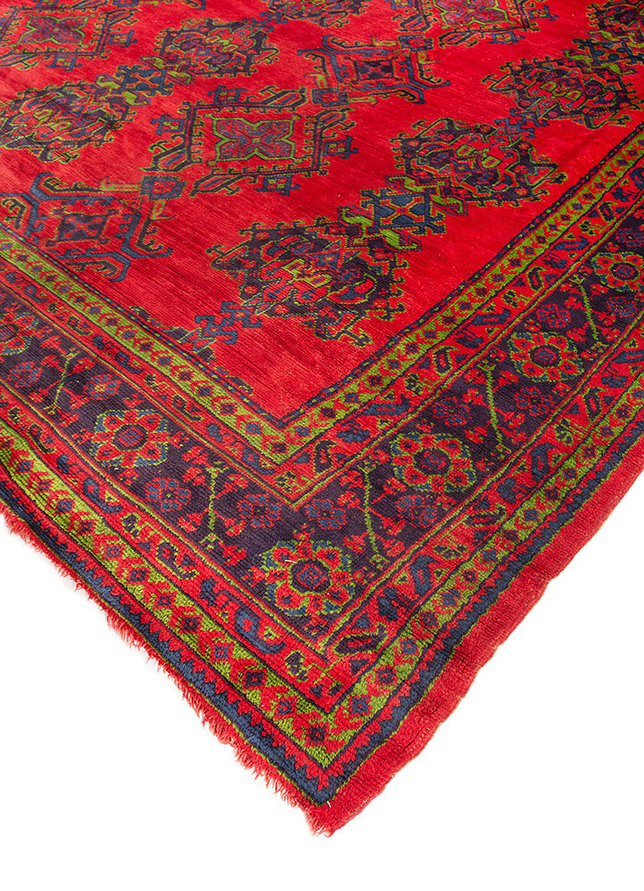 kiaan red and orange wool Hand Knotted Rug - FloorShot kiaan red and orange wool Hand Knotted Rug - FloorShot