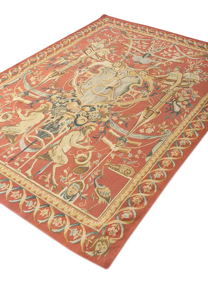 wall art red and orange wool Hand woven Rug - FloorShot wall art red and orange wool Hand woven Rug - FloorShot