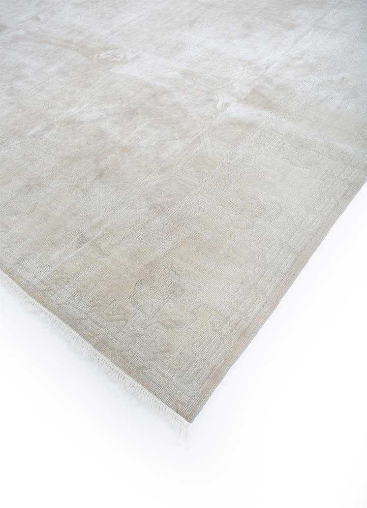 vintage beige and brown wool Hand Knotted Rug - FloorShot