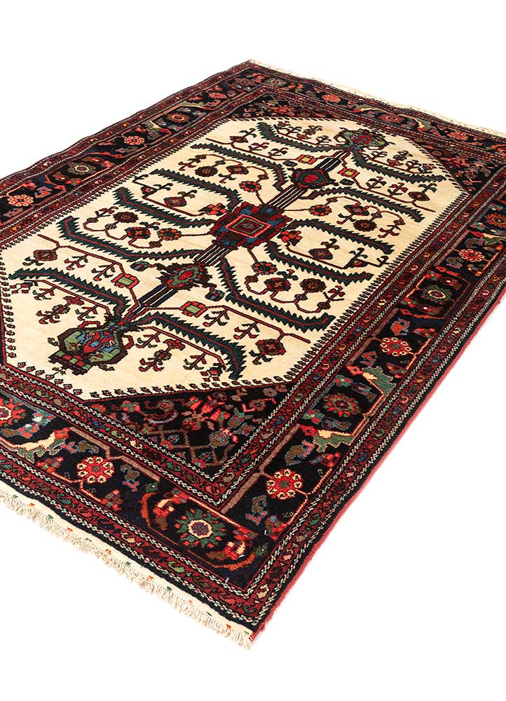 aalam ivory wool Hand Knotted Rug - FloorShot