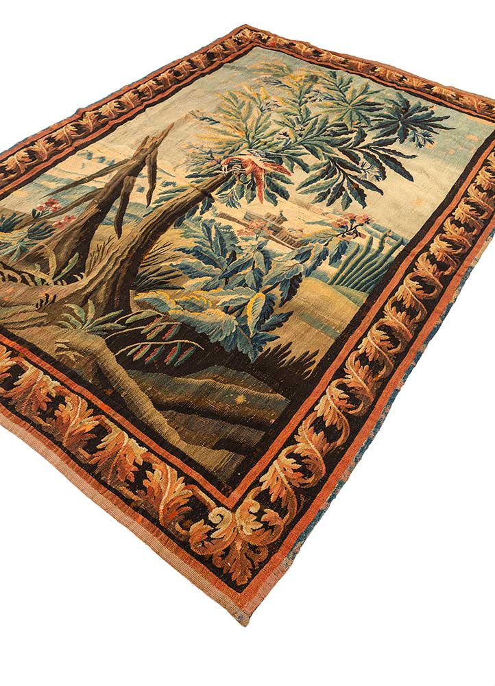 wall art gold wool Hand woven Rug - FloorShot