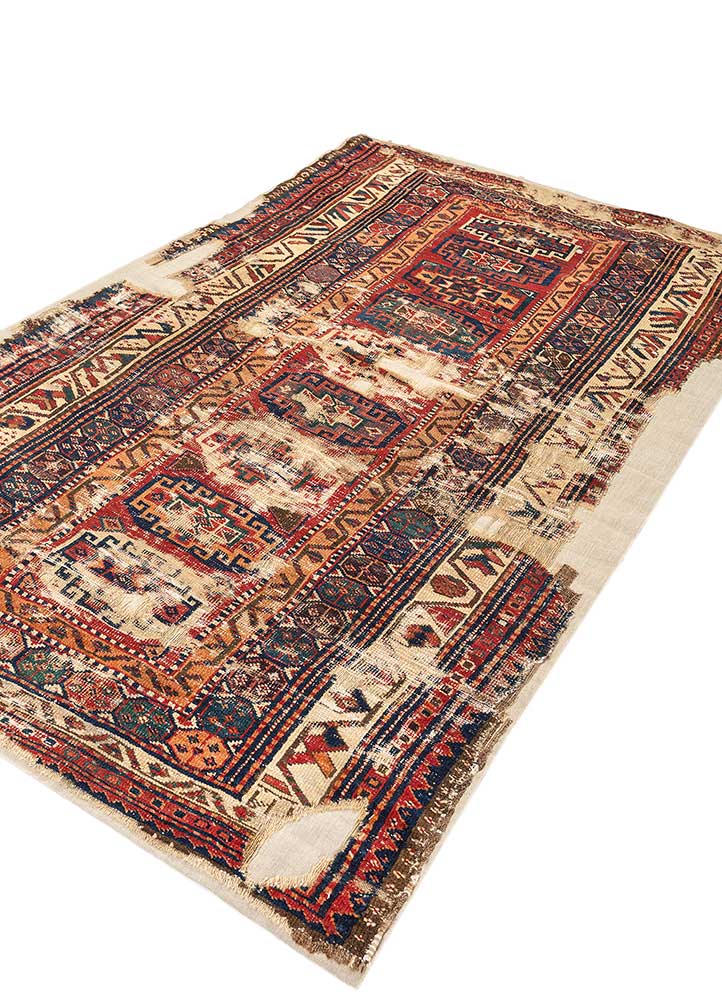 bespoke sile red and orange wool Wall Art Rug - FloorShot bespoke sile red and orange wool Wall Art Rug - FloorShot