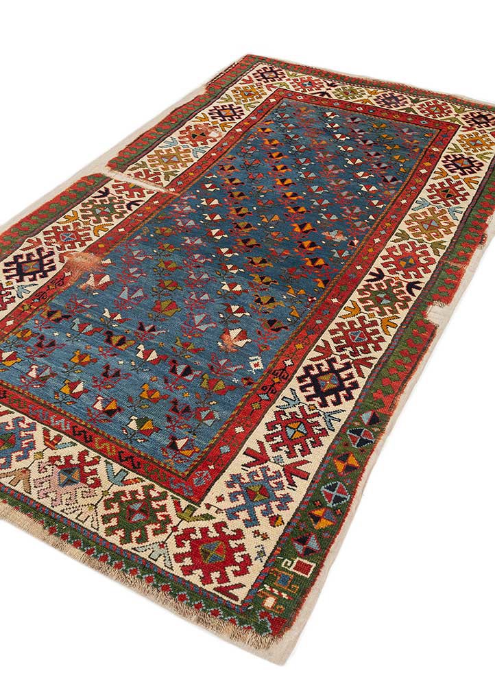 bespoke sile blue wool Wall Art Rug - FloorShot bespoke sile blue wool Wall Art Rug - FloorShot