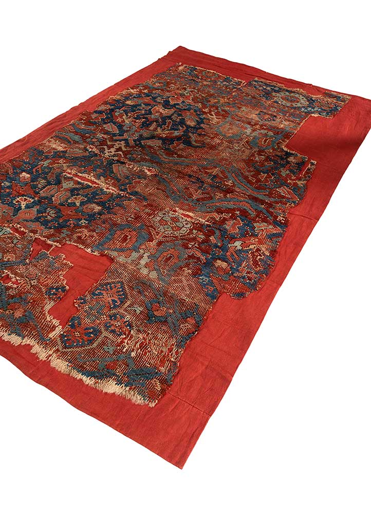 bespoke sile red and orange wool Wall Art Rug - FloorShot