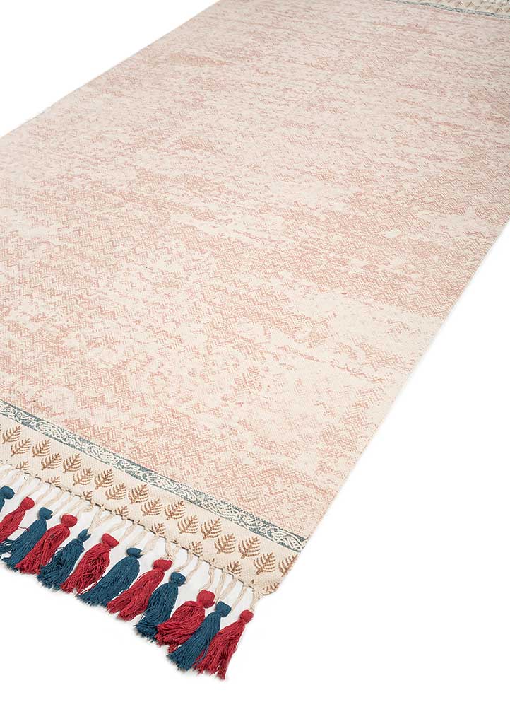 abrash ivory cotton Flat Weaves Rug - FloorShot