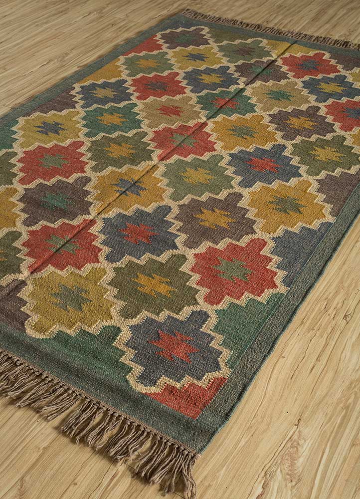 bedouin red and orange jute and hemp Flat Weaves Rug - FloorShot