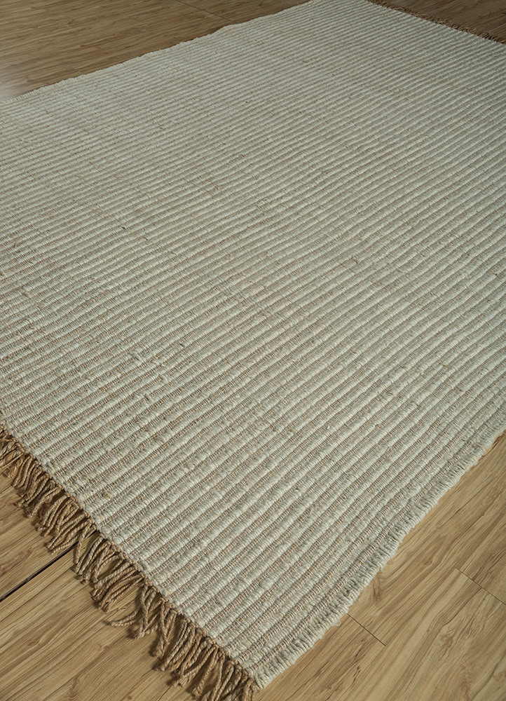 abrash beige and brown jute and hemp Flat Weaves Rug - FloorShot