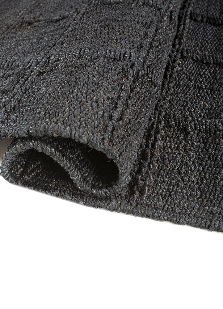 aprezo grey and black jute and hemp Flat Weaves Rug - FloorShot