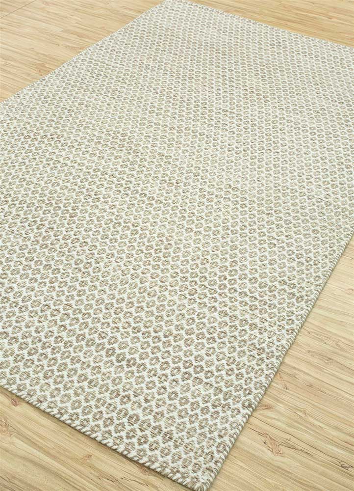 abrash beige and brown wool Flat Weaves Rug - FloorShot abrash beige and brown wool Flat Weaves Rug - FloorShot