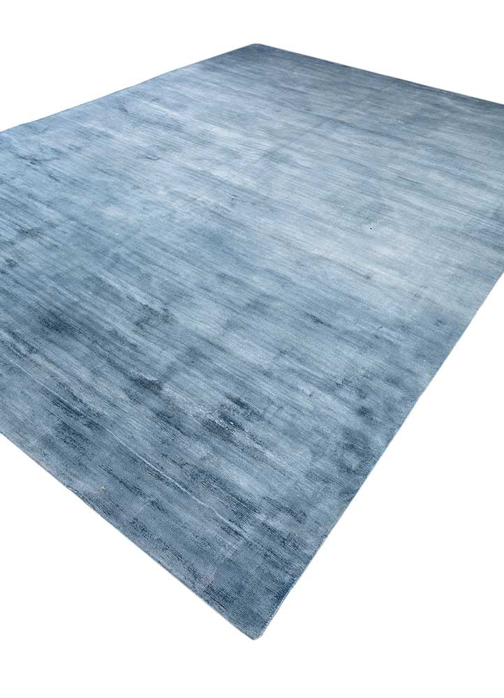 yasmin blue viscose Hand Loom Rug - FloorShot