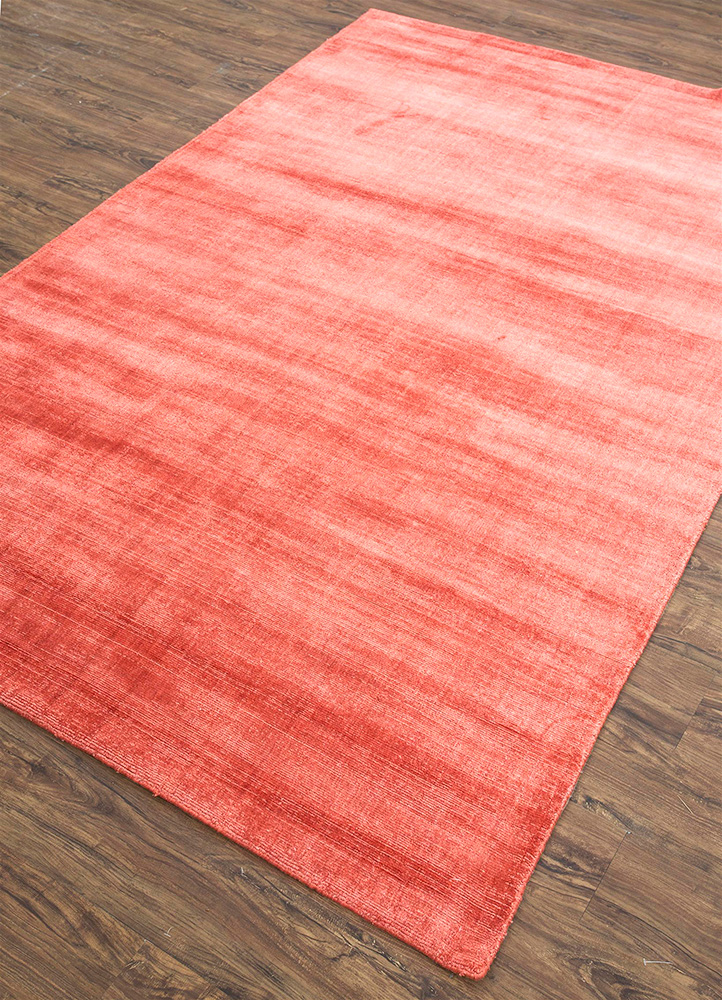 basis red and orange viscose Hand Loom Rug - FloorShot