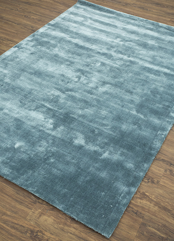 basis blue viscose Hand Loom Rug - FloorShot