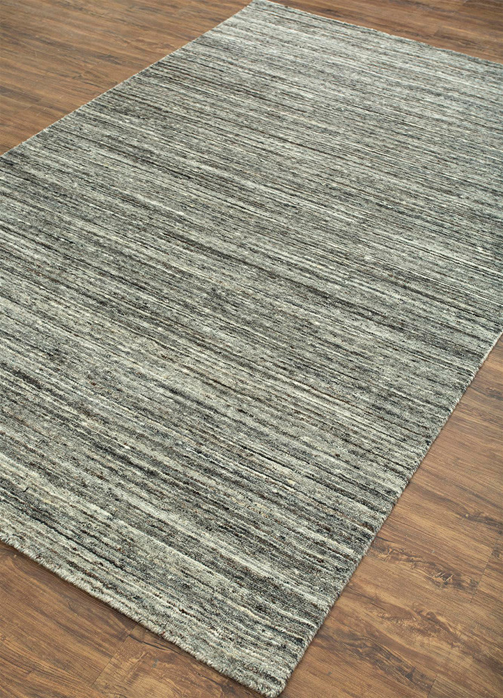 contour grey and black wool Hand Loom Rug - FloorShot contour grey and black wool Hand Loom Rug - FloorShot