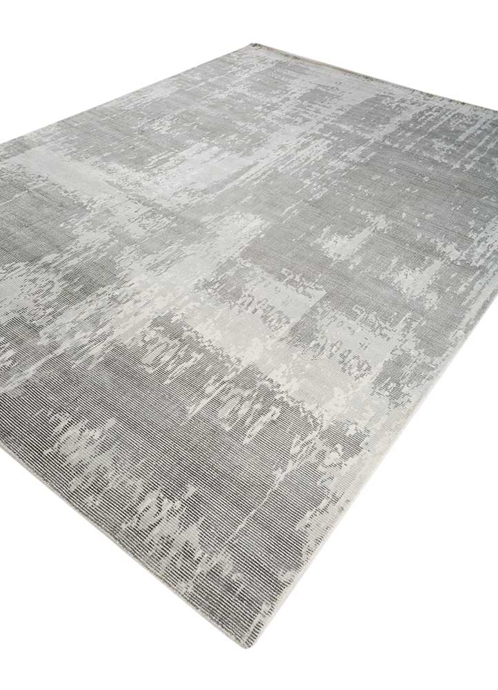 bespoke sile blue wool and viscose Hand Loom Rug - FloorShot