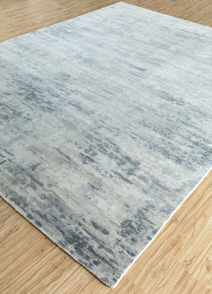 basis grey and black wool and viscose Hand Loom Rug - FloorShot