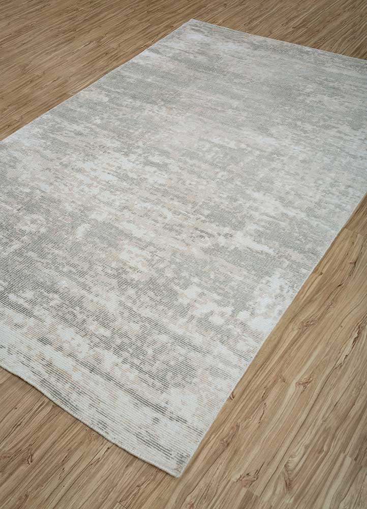 basis ivory wool and viscose Hand Loom Rug - FloorShot