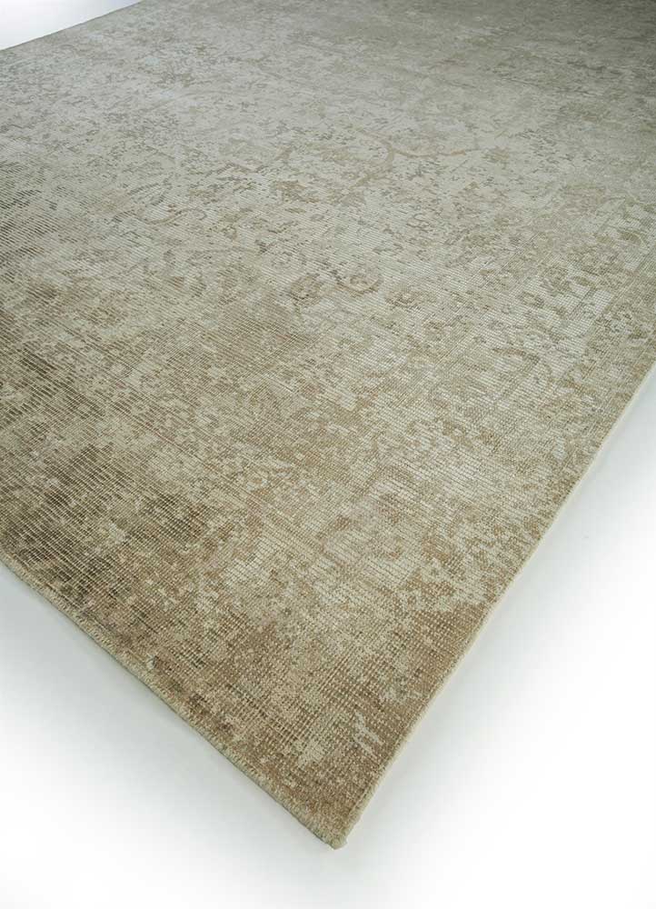 acar beige and brown wool and viscose Hand Loom Rug - FloorShot