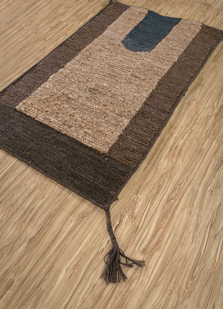 brahmaand beige and brown jute and hemp Hand Knotted Rug - FloorShot