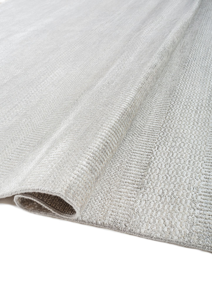 aprezo blue wool and bamboo silk Hand Knotted Rug - FloorShot