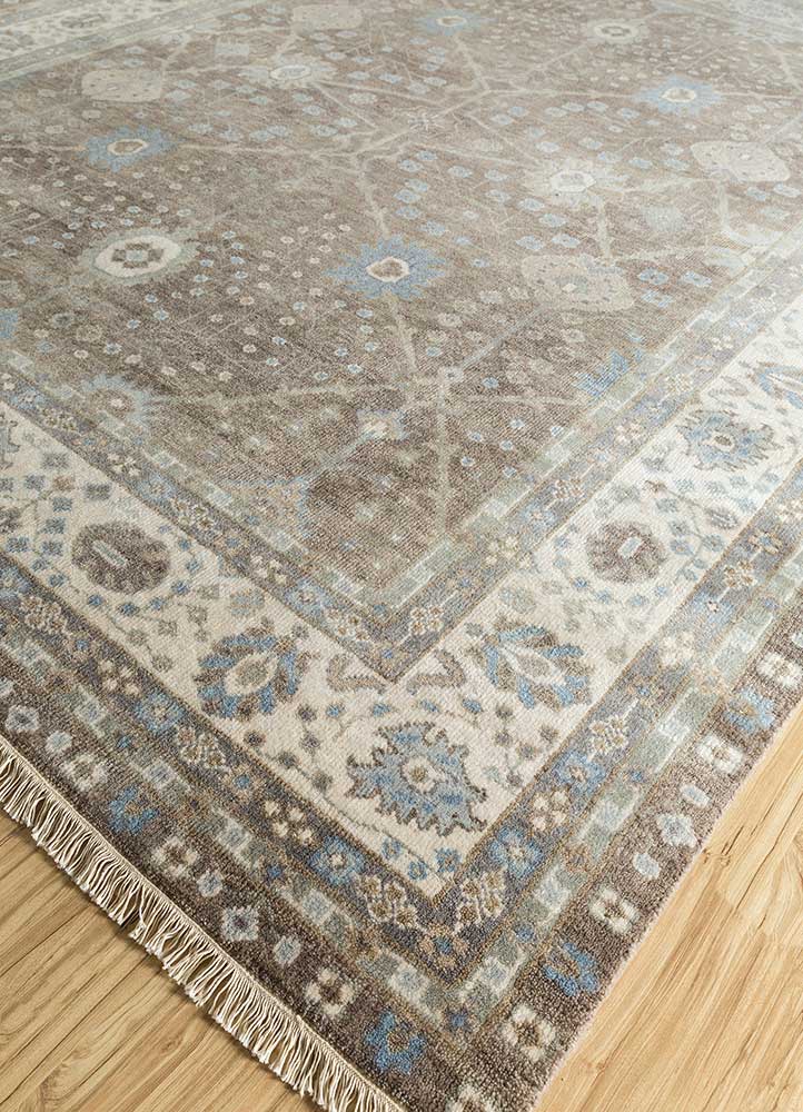 savana grey and black wool Hand Knotted Rug - FloorShot