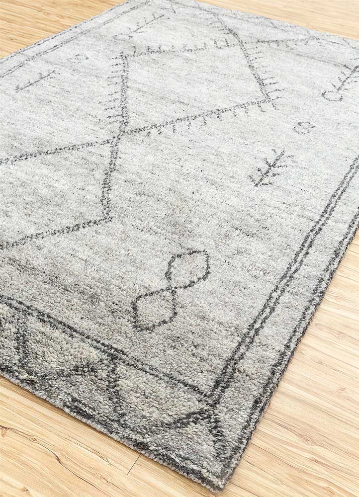 zuri beige and brown wool Hand Knotted Rug - FloorShot